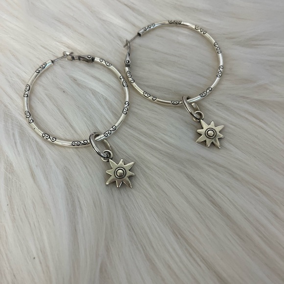 Brighton Hoop Charm Earrings with Star Charms - Picture 3 of 3